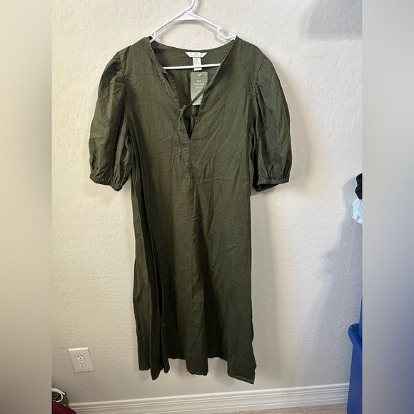 H&M Dresses & Skirts - H&M Khaki Linen Blend Dress